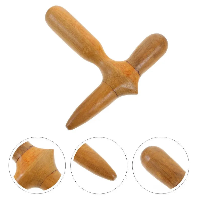 A wooden foot massage stick, muscle relief massage tool, ergonomic foot acupressure massager