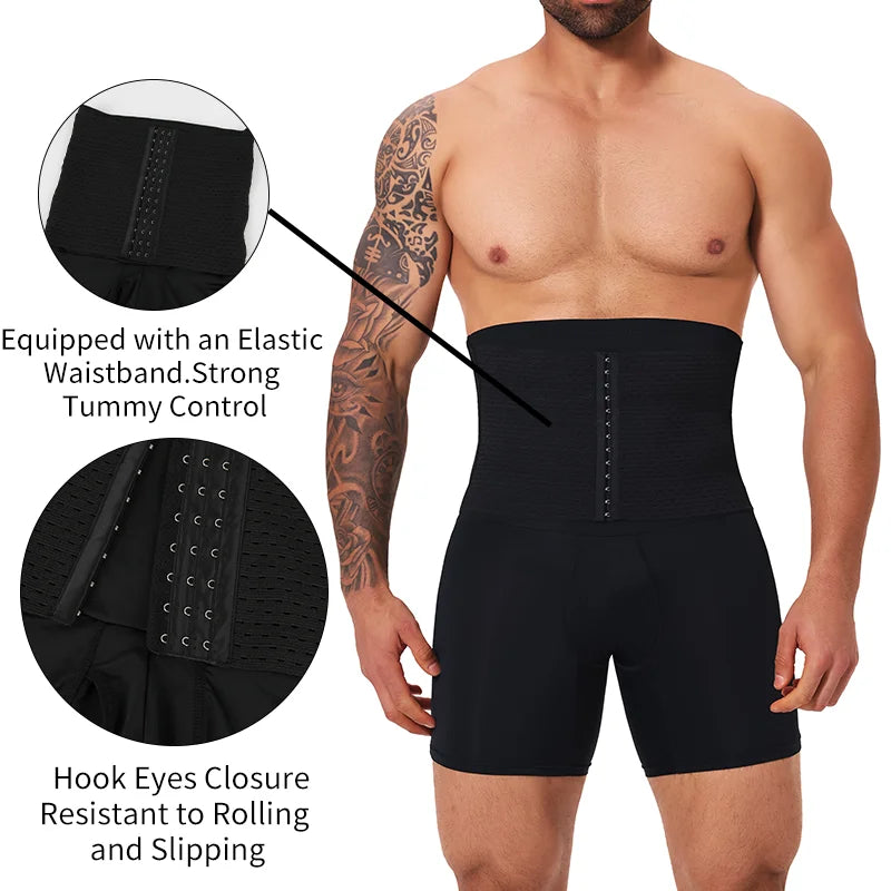 Shapewear for Men Tummy Control Body Shaper Fajas Shorts with Hook High Waisted Panties Butt Lifter Underwear Slimming Panties
