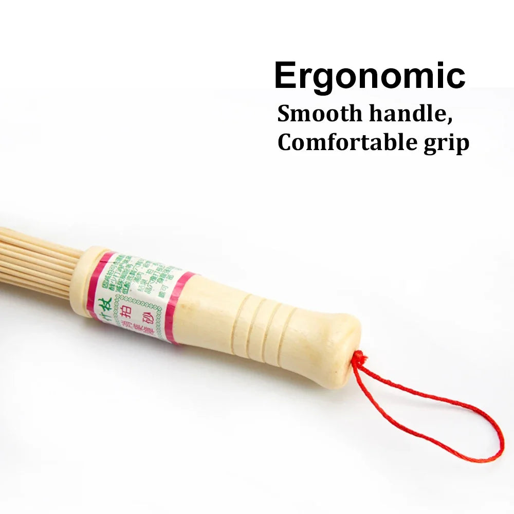 Natural Bamboo Massager Muscle Relaxed Body Massage Pat Stick Gua Sha Device Back Leg Fatigue Relief Beat Wooden Handle