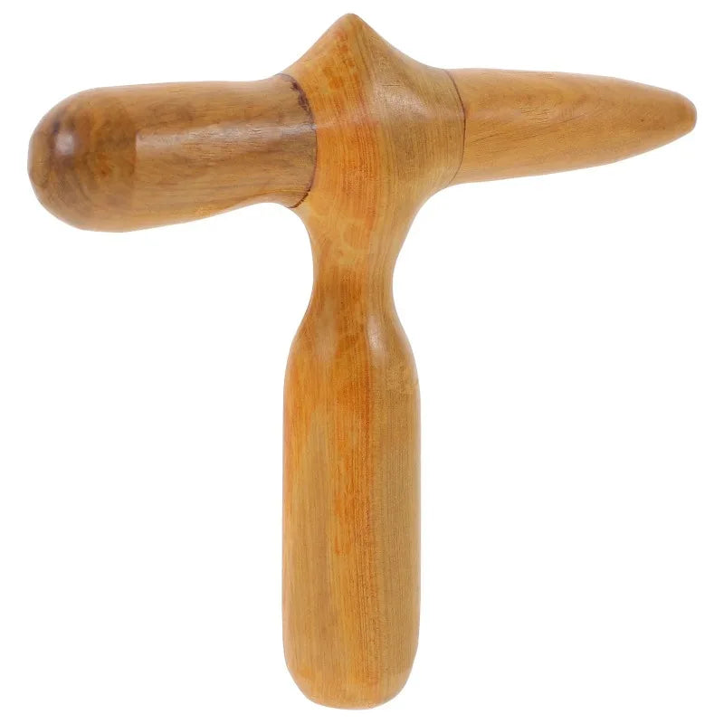 A wooden foot massage stick, muscle relief massage tool, ergonomic foot acupressure massager