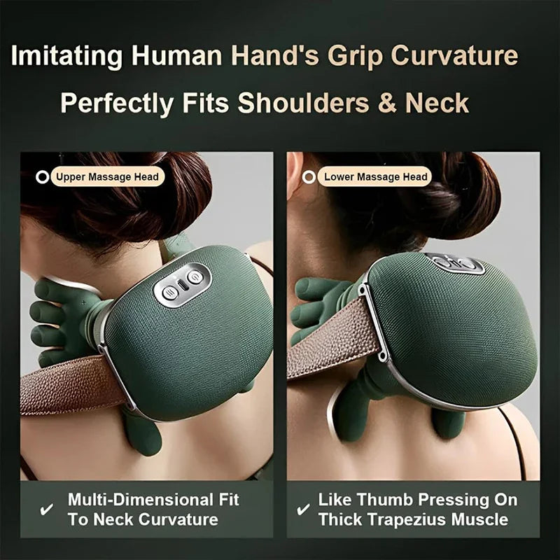 Electric Shoulder and Neck Massager and Back Massager 4D Palm-Style Deep Tissue Massage Relieves Pain and Relaxes Muscles