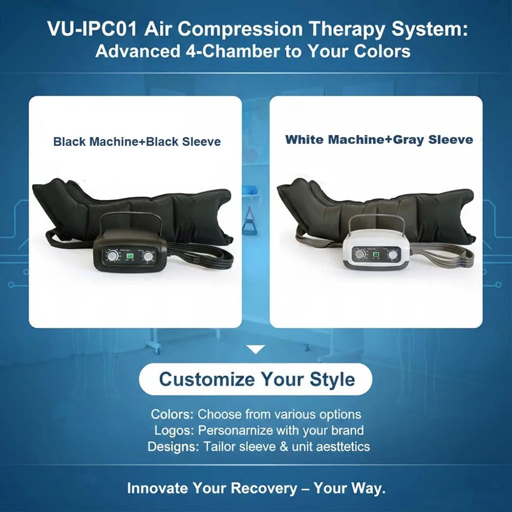 Pressotherapy Massage Device Pneumatic Compression Boots Recovery 4 Chambers Air Pressure Leg Massager For Muscle Pain Relief