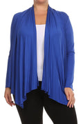 Women'S plus Size Soft Casual Drape Open Front Cardigan Long Sleeve