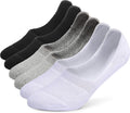 6 Pairs Unisex Thick Cushion Athletic Cotton No Show Socks | Non Slip Low Cut Flat Liner Socks