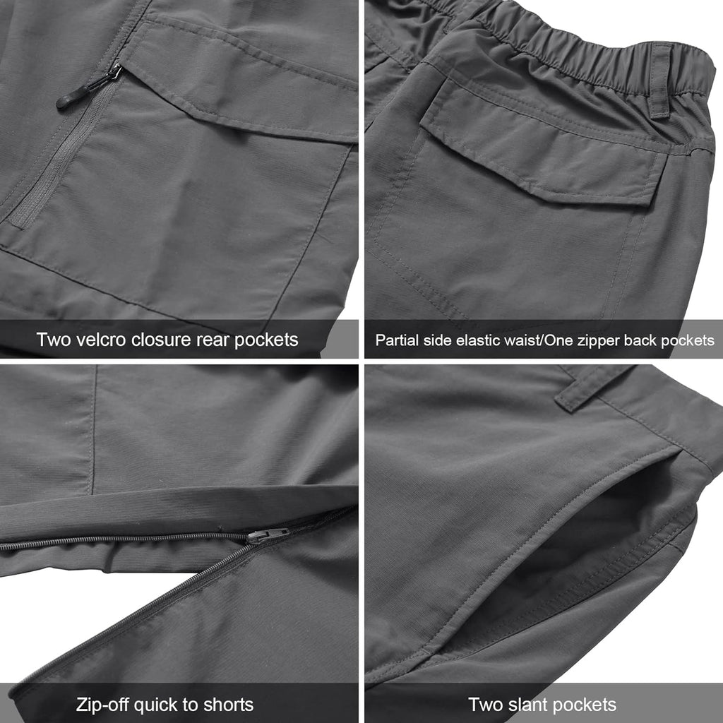 Boy Scout Pants Hiking Mens Convertible Zip off Safari Fishing | Outdoor Cargo Quick Dry Lightweight Breathable Stretchy UPF 50 Water Resistant Camping Travel Backpacking Hunting