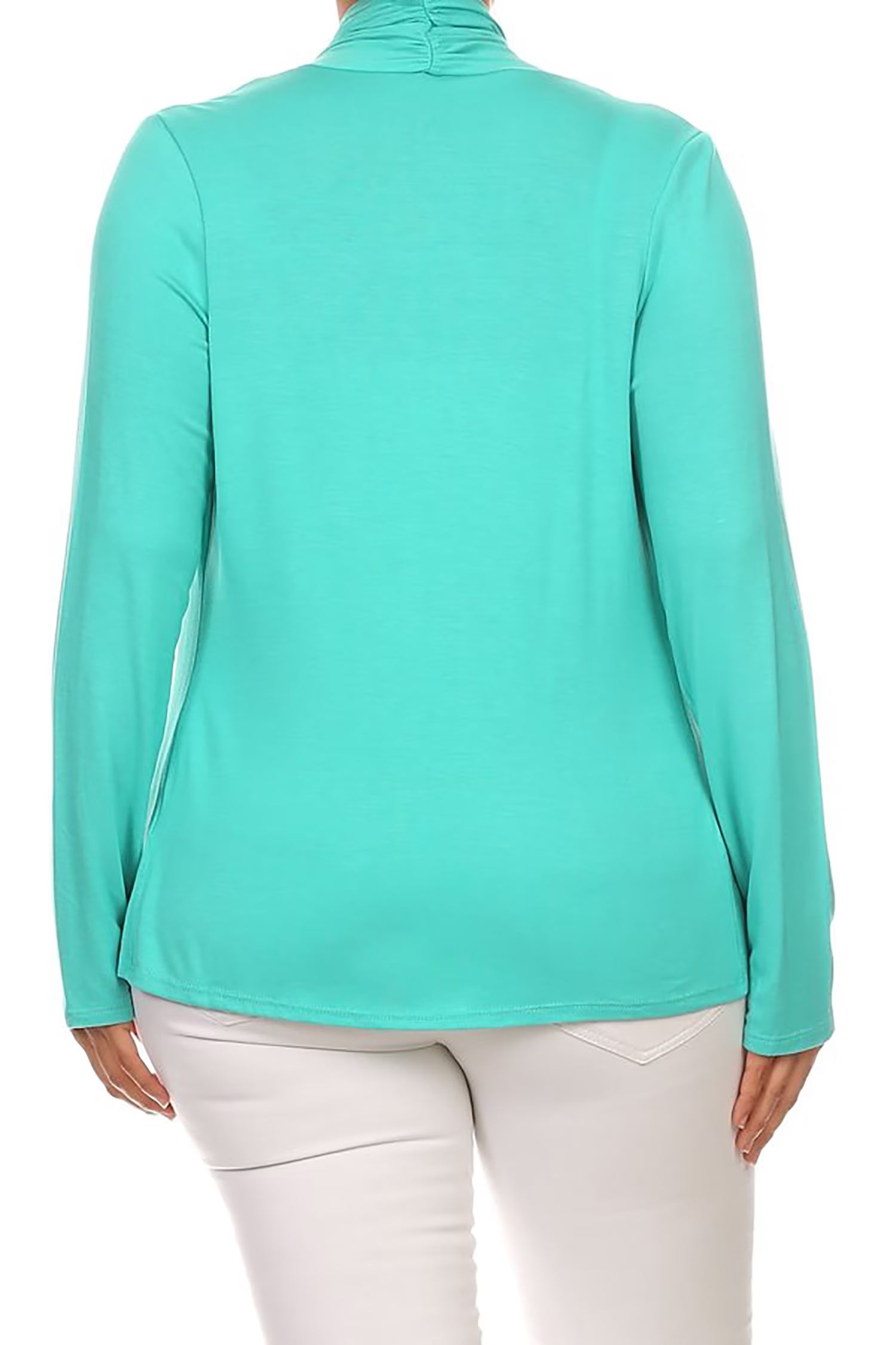 Women'S plus Size Soft Casual Drape Open Front Cardigan Long Sleeve