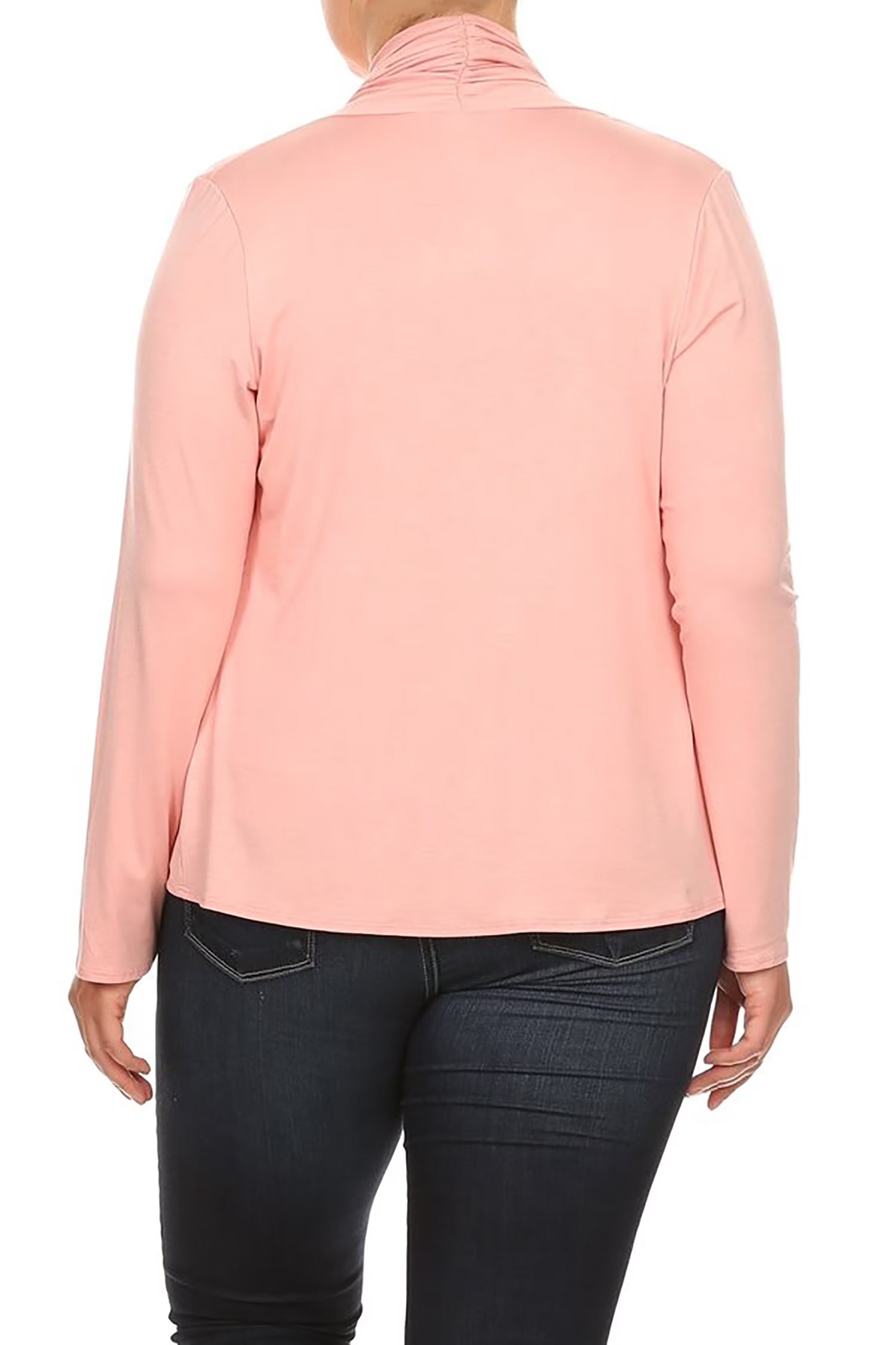 Women'S plus Size Soft Casual Drape Open Front Cardigan Long Sleeve