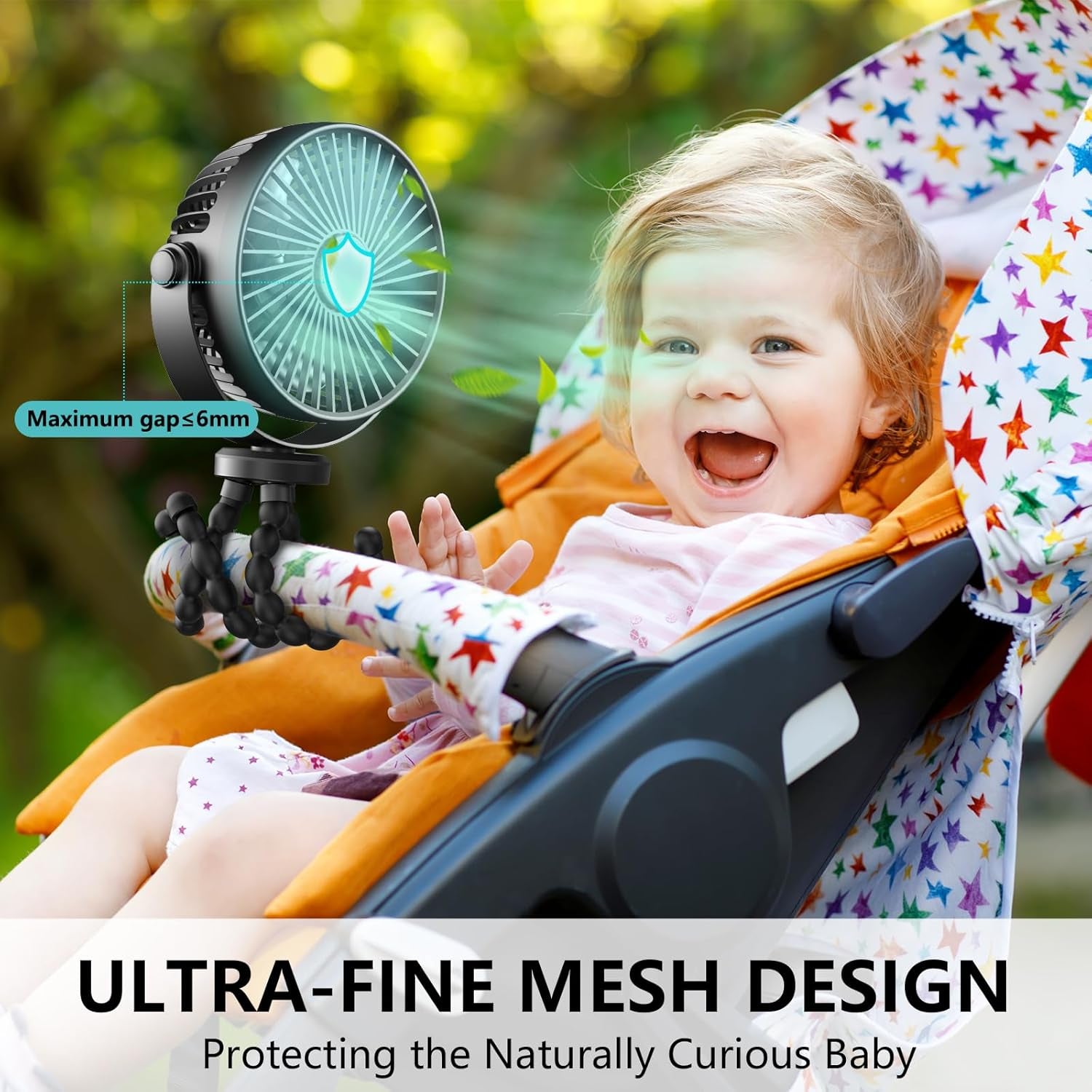 Mini Handheld Personal Portable Fan, Baby Stroller Fan, Car Seat Fan, USB or Battery Powered, with Flexible Tripod Clip on Student Bed Desk Bike Crib Treadmill Camping Traveling(Black) | Car Seat Fan , USB or Battery Powered, with Flexible Tripod Clip on Student Bed Desk Bike Crib Treadmill Camping Traveling