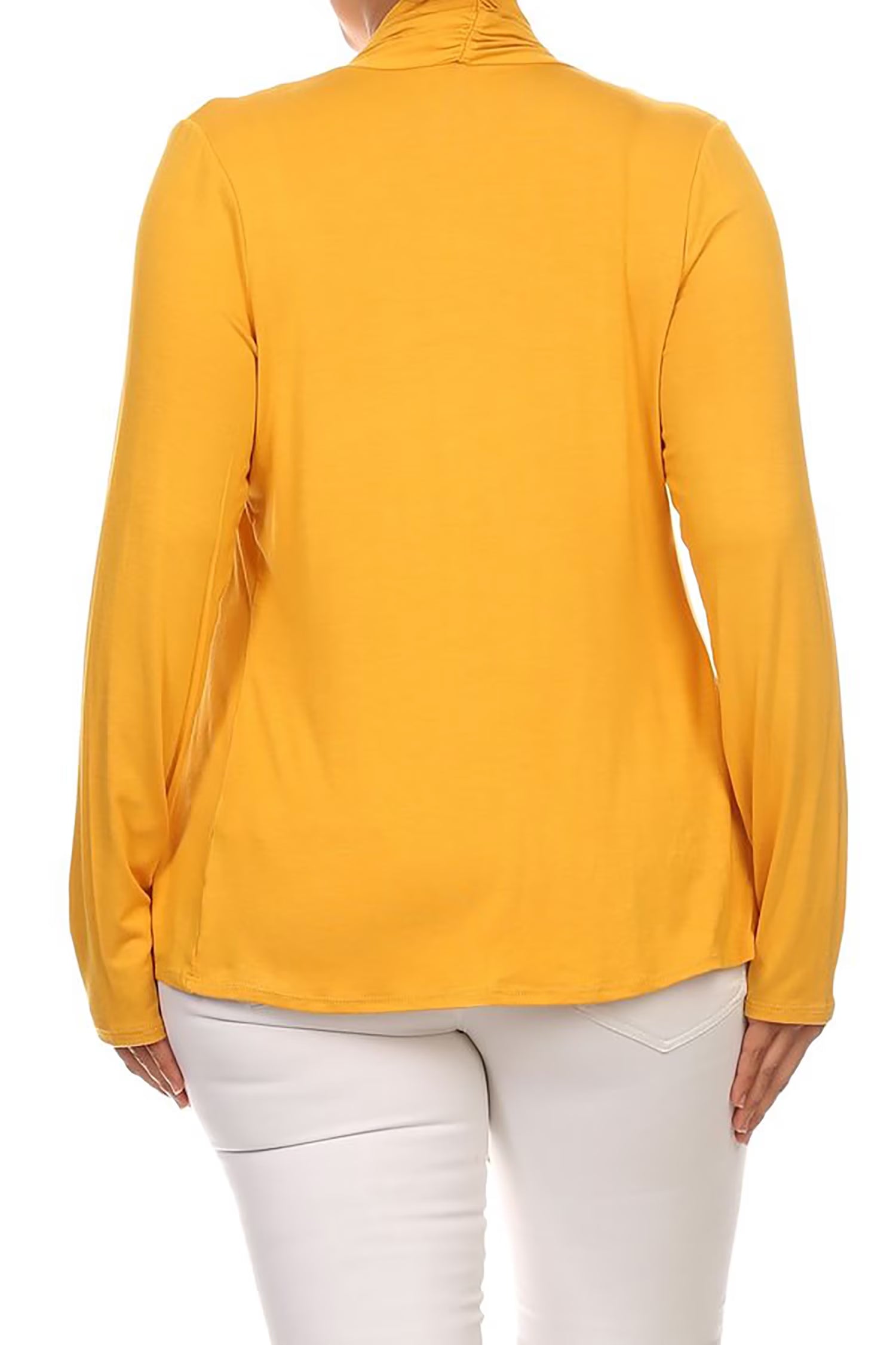 Women'S plus Size Soft Casual Drape Open Front Cardigan Long Sleeve