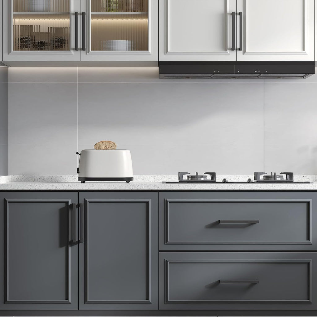 10 Pack Black Square Bar Cabinet Pull Drawer Handle Stainless Steel Modern Hardware for Kitchen and Bathroom Cabinets Cupboard,Center to Center 10In(256Mm) Black Drawer Pulls | Stainless Steel,Square Bar Modern Hardware,Cabinet Pulls,Smooth Touch,For Bathroom Cupboard Dresser,2 Screws,Easy Install