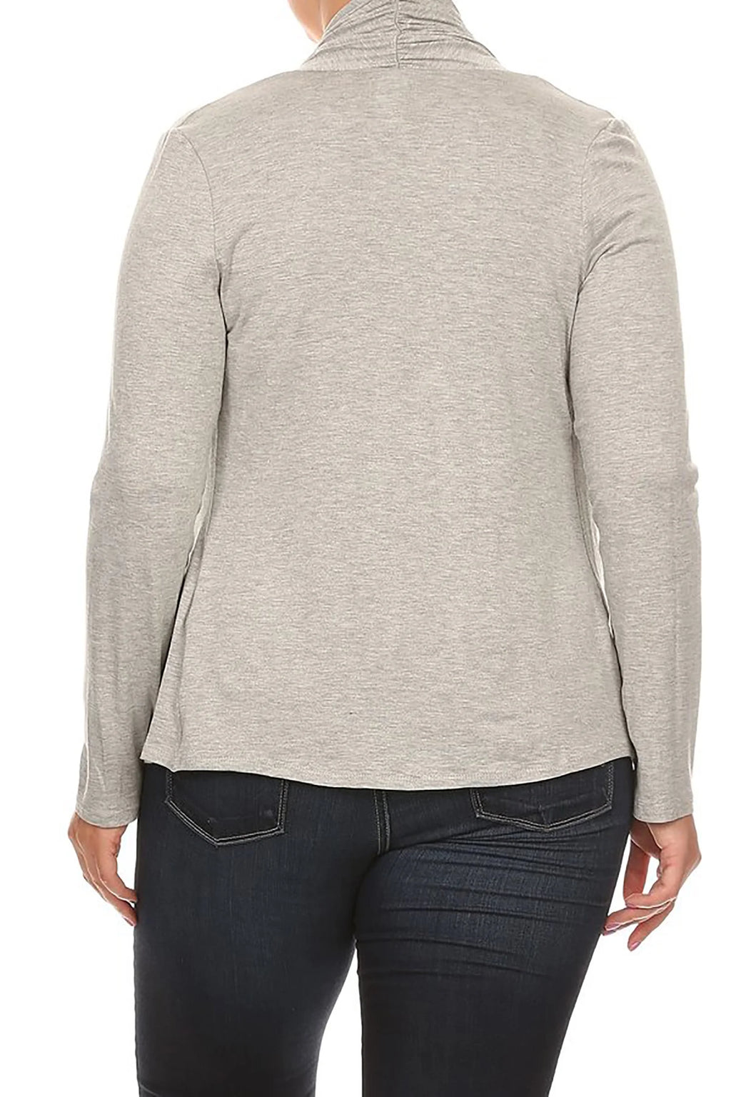 Women'S plus Size Soft Casual Drape Open Front Cardigan Long Sleeve