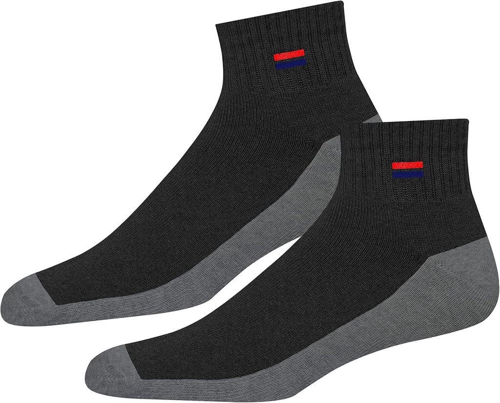 Men'S Cotton Socks Athletic Quarter Socks for Running, Training, Casual Wear Pack of 6